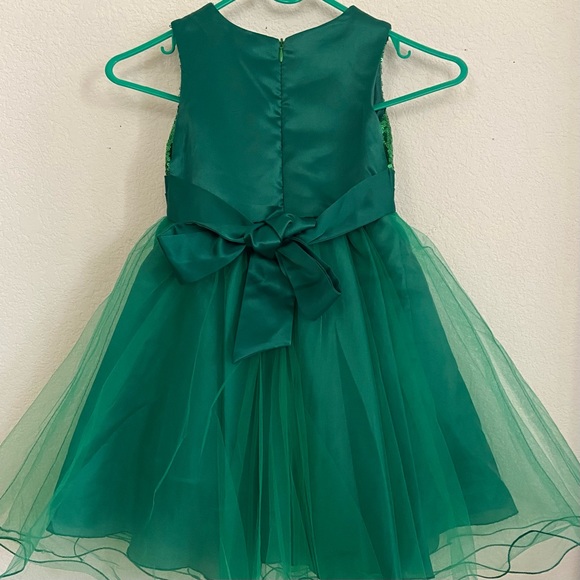 Dress for a 3-year-old, elegant and comfortable. Green color. - Picture 5 of 17